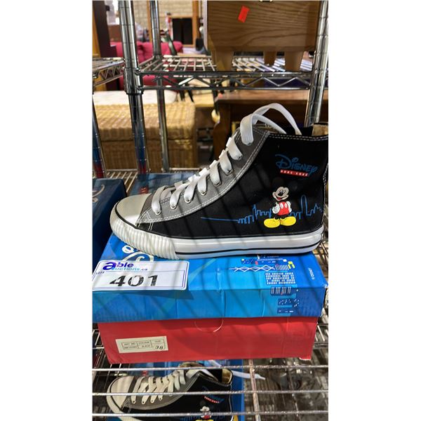*NEW* DISNEY HONG KONG BLACK SIZE 38 CANVAS HIGH TOP SHOES