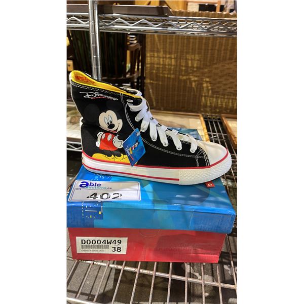 *NEW* DISNEY HONG KONG BLACK SIZE 38 CANVAS HIGH TOP SHOES