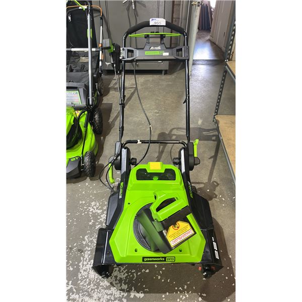 GREENWORKS PRO 80V 22" CORDLESS SNOW THROWER *NO BATTERIES/WORKING CONDITION UNKNOWN/MAY BE MISSING