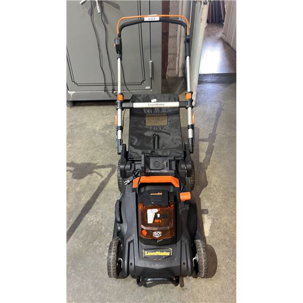 LAWNMASTER CORDLESS LAWN MOWER W/BATTERY & CHARGER *WORKING CONDITION UNKNOWN/MAY BE MISSING