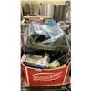 Image 1 : PALLET OF HOUSEHOLD ITEMS: LUGGAGE, FANS, SLEEPING BAG, BLENDER, WET/DRY VAC & MORE *WORKING