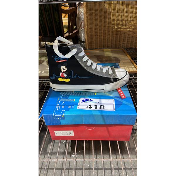 *NEW* DISNEY HONG KONG BLACK SIZE 39 CANVAS HIGH TOP SHOES