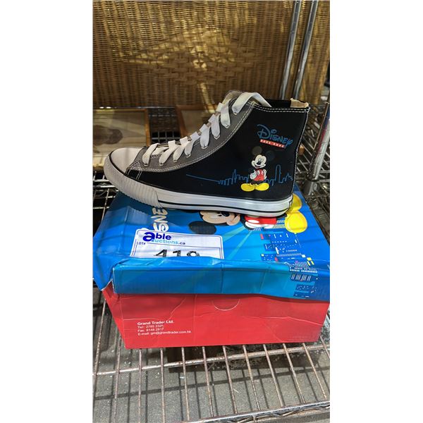 *NEW* DISNEY HONG KONG BLACK SIZE 38 CANVAS HIGH TOP SHOES
