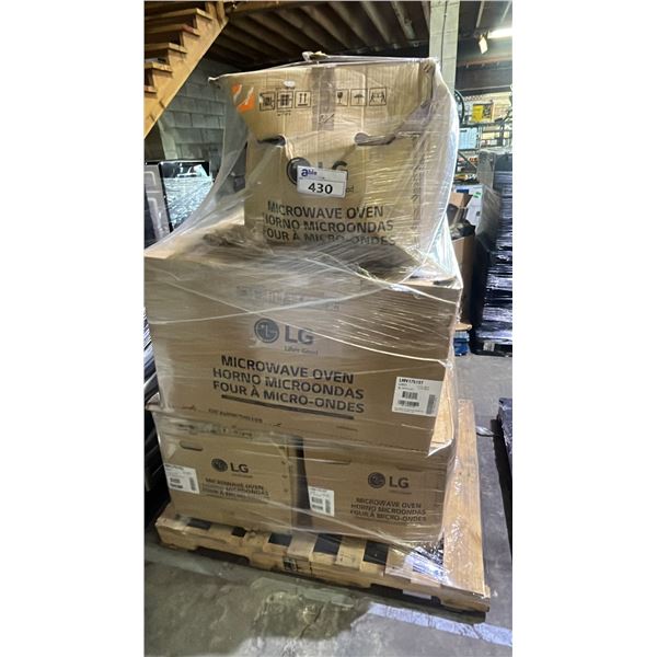 PALLET OF LG MICROWAVE OVENS *WORKING CONDITION UNKNOWN/MAY BE MISSING PARTS & OR PIECES/MUST TAKE