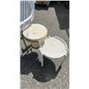 Image 2 : (2) PLASTIC STACKING CHAIRS, PLASTIC STOOL & METAL SIDE TABLE