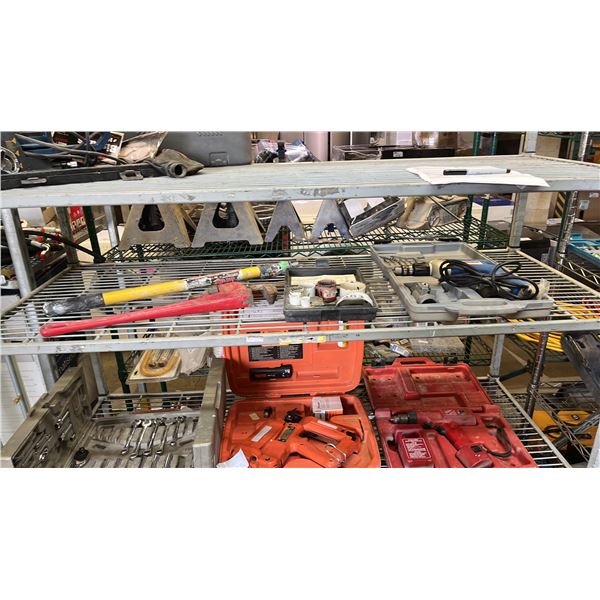 CROWN ELECTRIC DRILL, METAL CUTTING KIT, PIPE WRENCH & EXTENSION POLE