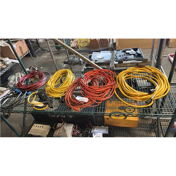 SHELF OF ASSORTED EXTENSION CORDS