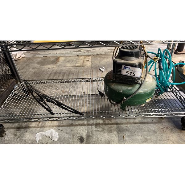 PORTABLE PANCAKE STYLE AIR COMPRESSOR & SET OF WINDSHIELD WIPERS