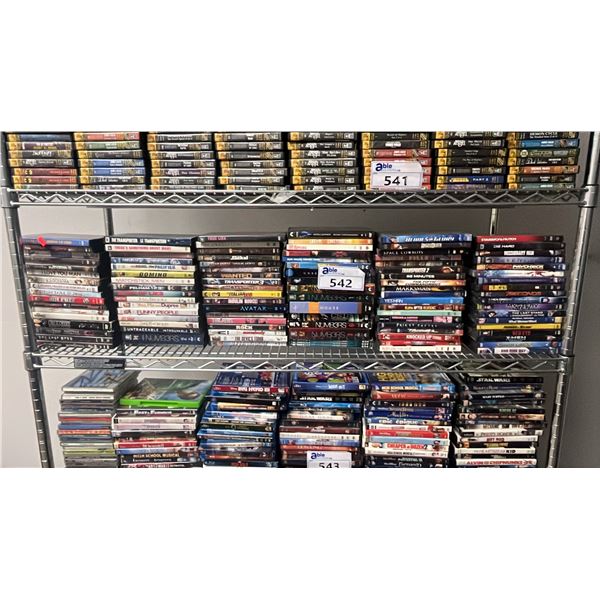 SHELF OF ASSORTED DVD MOVIES & TV SERIES: NUMB3RS, THE ITALIAN JOB, FANTASTIC 4 & MORE