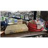Image 4 : AIR HOSE, MOTORCYCLE BATTERY, HEAT GUN, SMOKE ALARM, MECHANICS GLOVES, 10L FUEL CAN & MORE