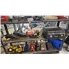Image 1 : SHELF OF ASSORTED TOOLS:  SANDER/POLISHER, RECIPROCATING SAW, TORQ ORBITAL SANDER & MORE