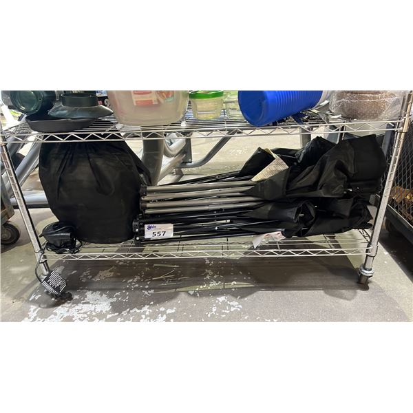 AIR MATTRESS & (4) FOLDING CAMP CHAIRS