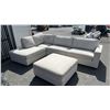 Image 1 : 2-PC FABRIC SECTIONAL SOFA WITH STORAGE OTTOMAN - *CLEANING REQUIRED, CUSHION TEAR ON OTTOMAN, GAS