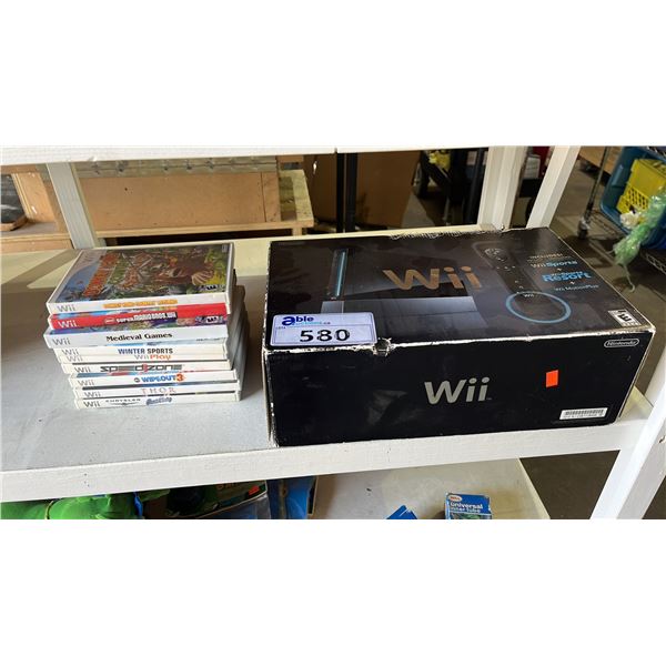 NINTENDO WII WITH ASSORTED WII GAMES