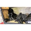 Image 2 : SHELF OF ASSORTED MOTORCYCLE PROTECTIVE GEAR INCLUDING; PANTS, JACKET & MORE