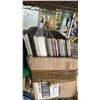 Image 4 : 3 SHELVES OF ASSORTED ITEMS INCLUDING; FOAM ROLLER, RECORDS, TOTES & MORE