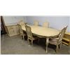 Image 1 : DREXEL CABERNET CLASSIC DINING TABLE WITH 2 LEAVES 104" X 44" X 30" & 6 FRENCH PROVINCIAL STYLE