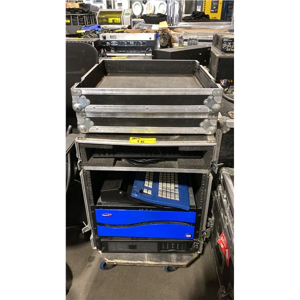 MOBILE PROFESSIONAL RACKMOUNT CABINET WITH HYPER X3 CONTROLLER & POWER AMP