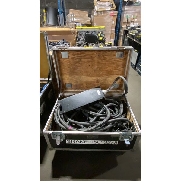 DIGIFLEX 150' 32/8 CHANNEL SNAKE IN MOBILE ROAD CASE