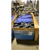 Image 1 : LARGE PALLET BOX OF ASSORTED SIZED ALL BLUE BANJO DRAPES APPROX 595 PCS TOTAL
