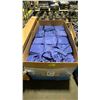 Image 1 : LARGE PALLET BOX OF ASSORTED SIZED ALL BLUE BANJO DRAPES/SKIRTS APPROX 435 PCS TOTAL
