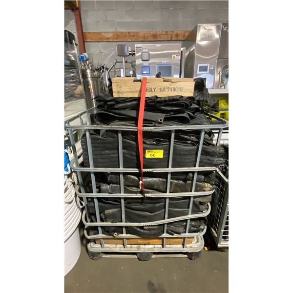 METAL PALLET CRATE OF ASSORTED BLACK MESH TARPS