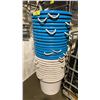 Image 1 : STACK OF LARGE ROPE HANDLE BUCKETS/TUBS-BLUE & WHITE APPROX 27