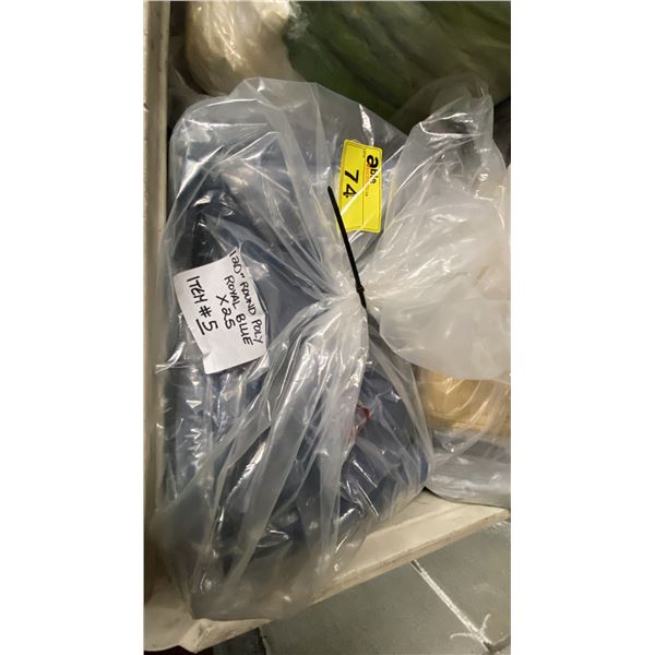 BAG OF EVENT 120" ROUND POLY TABLECLOTHS IN ROYAL BLUE