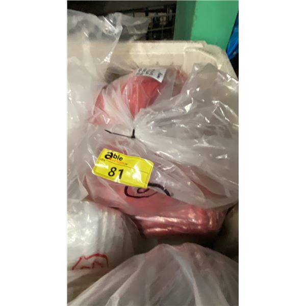 BAG OF EVENT POLY TABLECLOTHS 108" & 120" IN RED