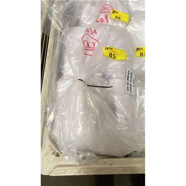 BAG OF EVENT WHITE STRETCH CHAIR COVERS