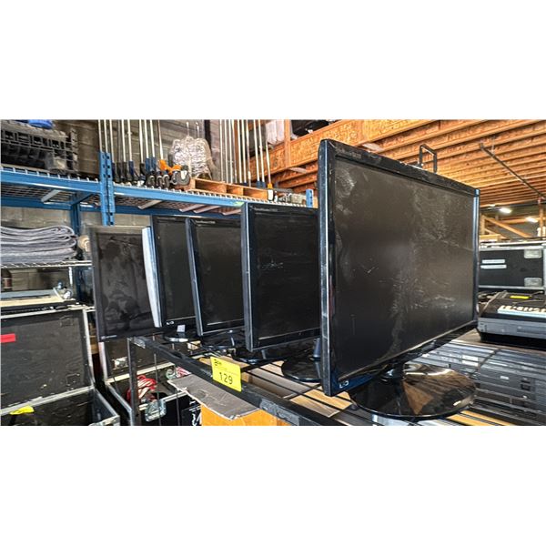 5 ASSORTED SAMSUNG MONITORS AND 1 VIEWSONIC MONITOR (NO POWER SUPPLIES)
