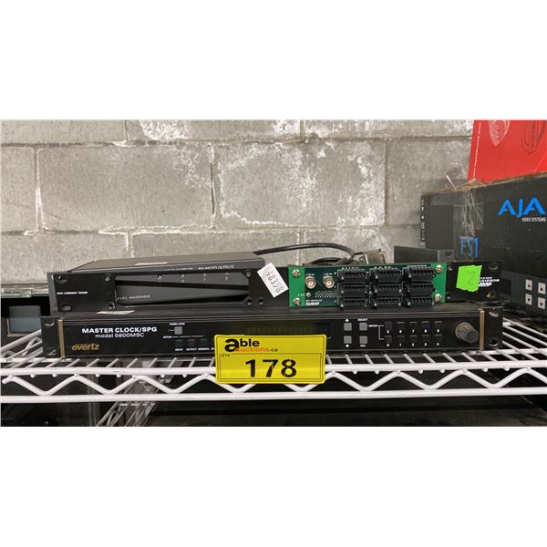 EVERTZ MASTERCLOCK/SPG MODEL 5600MSC AND EVERTZ MICROSYSTEMS MODEL 3000MKT-AUX