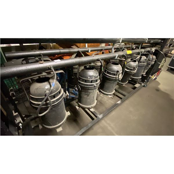 12 X PL-64LB LONG BARREL STAGE LIGHTING UNITS ON 2 BARS WITH C CLAMPS