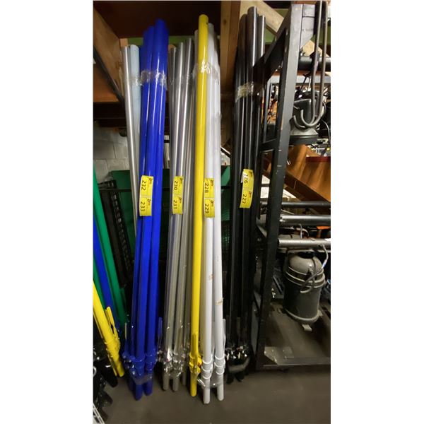5 MANFROTTO COMMERCIAL ADJUSTABLE ALUMINUM PRODUCTION ALTO-POLES IN WHITE