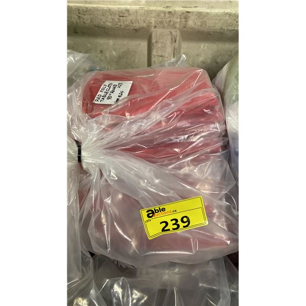 BAG OF EVENT POLY TABLECLOTHS 90" ROUND IN RED