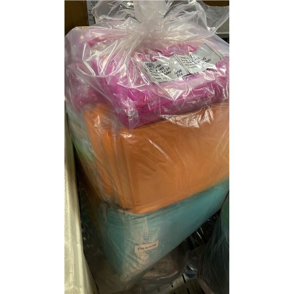 BAG OF EVENT SASHES IN APPLE, LAVENDER, PEACH, TURQUOISE, CHOCOLATE, GOLD, LIGHT BLUE, ORANGE