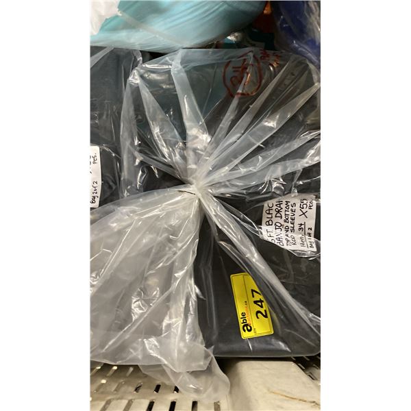 BAG OF 6' BLACK BANJO DRAPE TOP AND BOTTOM ROD SLEEVES