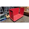 Image 1 : RED METAL 51"W X 24"D X 36"H MOBILE 3 SIDED PRODUCT CART