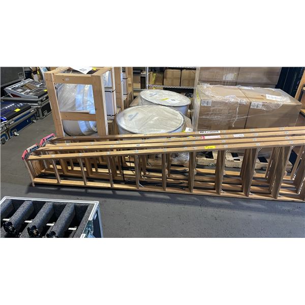 2 ALLRIGHT 10' WOODEN INDUSTRIAL DOUBLE SIDED STEP LADDERS *MUST TAKE BOTH*