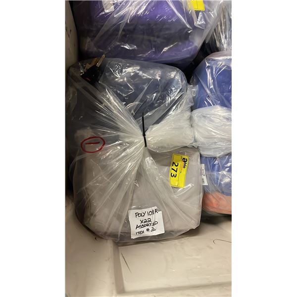 BAG OF PROFESSIONAL EVENT TABLECLOTHS POLY ASSORTED COLOR 108 ROUND 22 PCS IN BAG