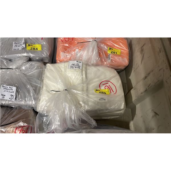 BAG OF PROFESSIONAL EVENT TABLECLOTHS POLY WHITE 90" X 156" 16 PCS IN BAG