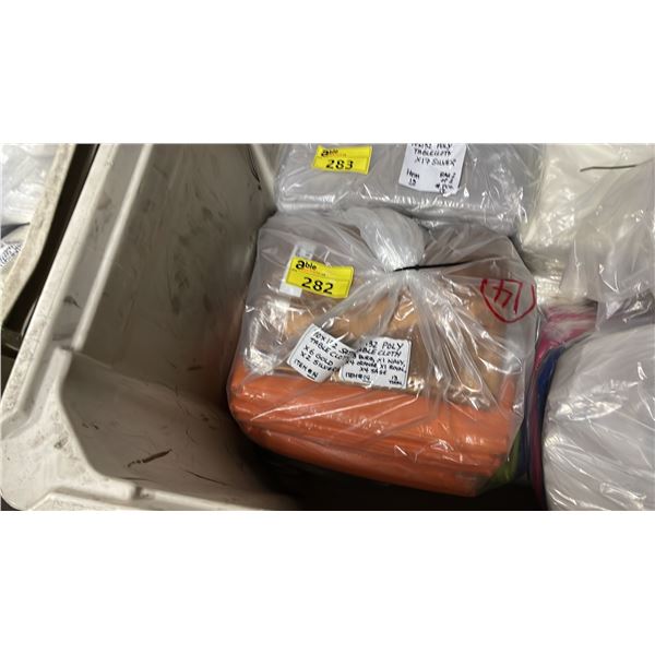 BAG OF PROFESSIONAL EVENT TABLECLOTHS POLY ASSORTED COLORS 90" X 156" 13 PCS IN BAG