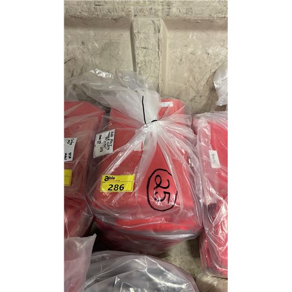 BAG OF PROFESSIONAL EVENT TABLECLOTHS POLY RED 90" X 132" 18 PCS IN BAG