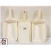 Image 1 : 3 NEW JOHNSON ROSE 64 OZ WHITE PLASTIC SCOOPS