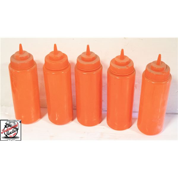 5 NEW BROWNE 32 OZ RED WIDE MOUTH DISPENSERS