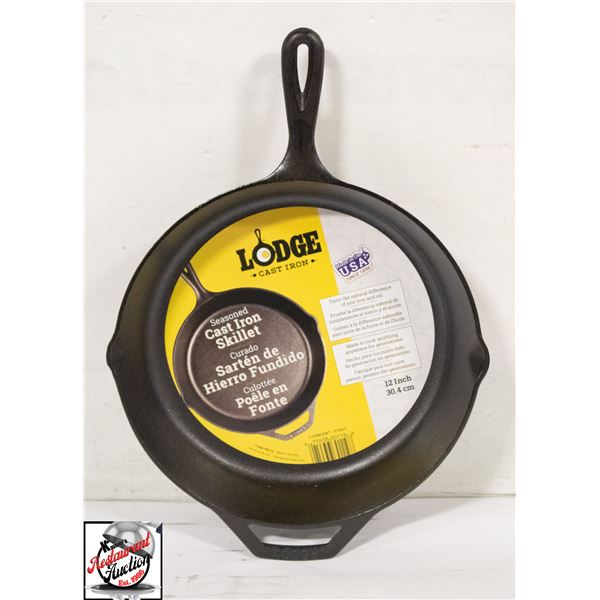 NEW LODGE 12" SEASONED CAST IRON SKILLET W/ HELPER