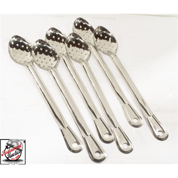 7 NEW JOHNSON ROSE PERFERATED SERVING SPOONS