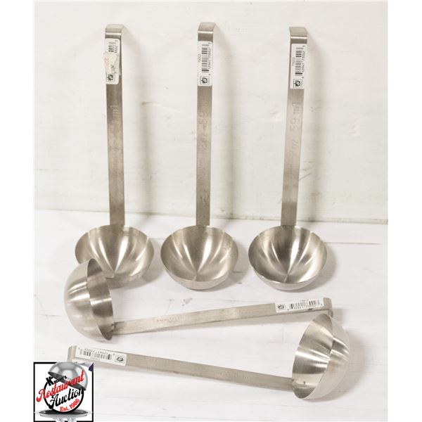 5 NEW JOHNSON ROSE 2 OZ STAINLESS STEEL LADDLES