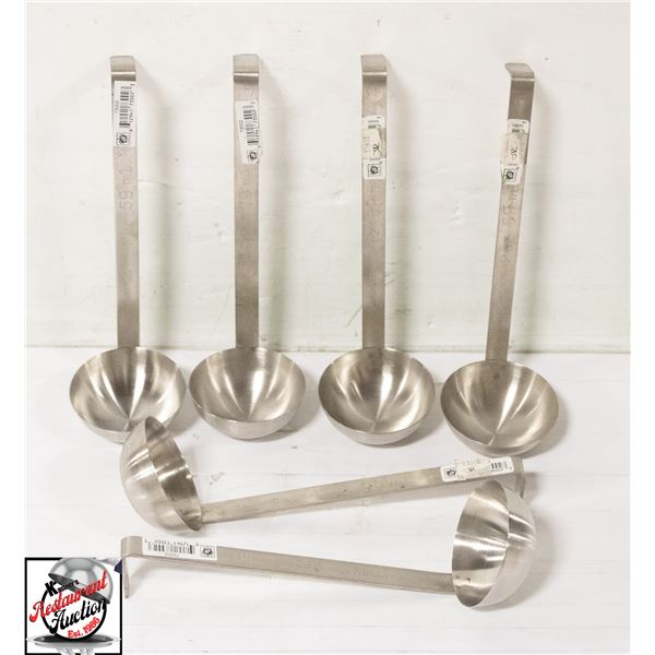 6 NEW JOHNSON ROSE 2 OZ STAINLESS STEEL LADDLES