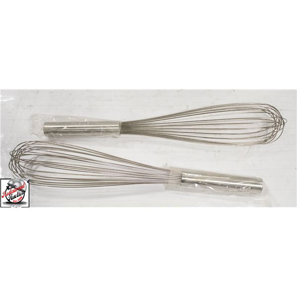 2 NEW JOHNSON ROSE 16" PIANO WIRE WHISKS